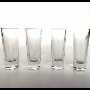 Tall Shot Glasses Heavy Duty 4" clear Set 4